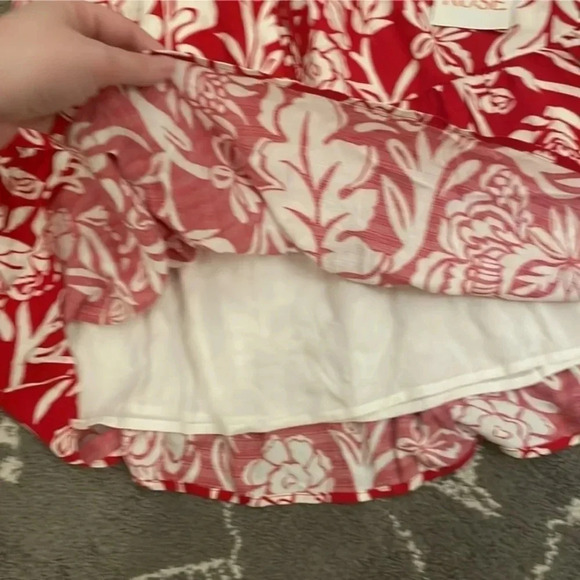 Knox Rose Skirt Red White Tropical Floral Rayon Drawstring Waist Sz. XL NWT - Picture 10 of 10